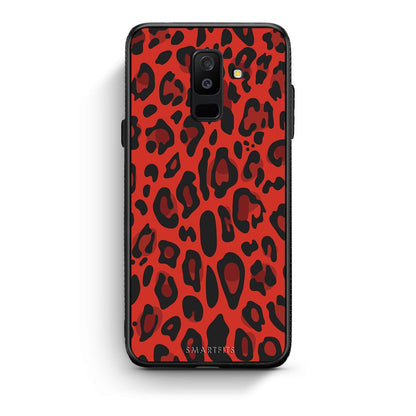 4 - samsung galaxy A6 Plus Red Leopard Animal case, cover, bumper