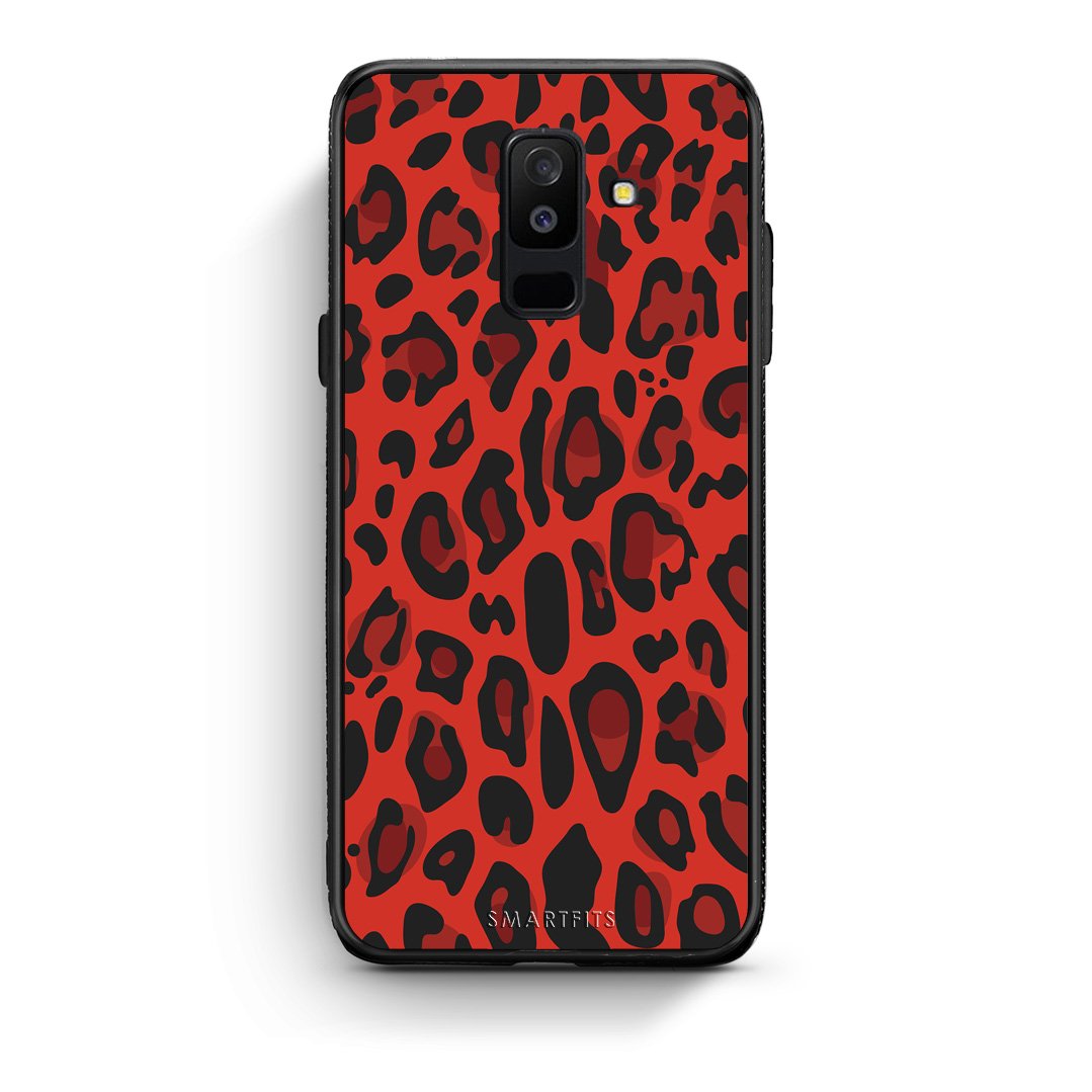 4 - samsung galaxy A6 Plus Red Leopard Animal case, cover, bumper