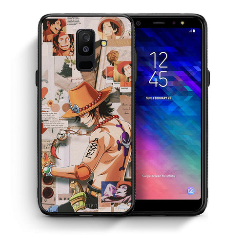 Θήκη Samsung A6+ 2018 Anime Collage από τη Smartfits με σχέδιο στο πίσω μέρος και μαύρο περίβλημα | Samsung A6+ 2018 Anime Collage case with colorful back and black bezels