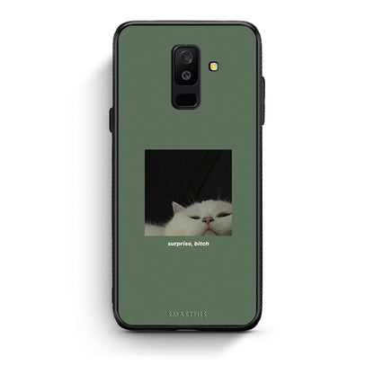 samsung A6 Plus Bitch Surprise θήκη από τη Smartfits με σχέδιο στο πίσω μέρος και μαύρο περίβλημα | Smartphone case with colorful back and black bezels by Smartfits