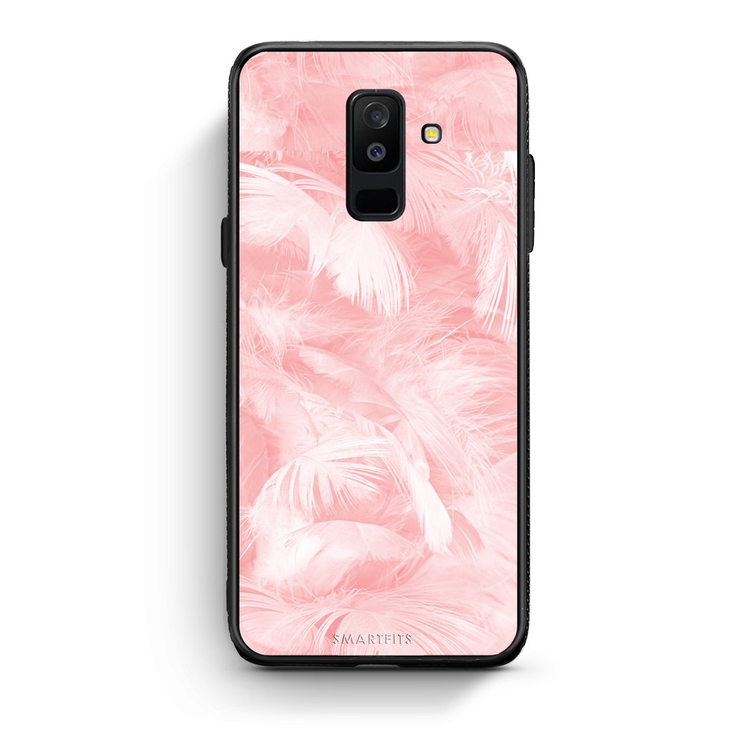 33 - samsung galaxy A6 Plus  Pink Feather Boho case, cover, bumper