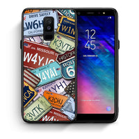 Thumbnail for Θήκη Samsung A6+ 2018 Car Plates από τη Smartfits με σχέδιο στο πίσω μέρος και μαύρο περίβλημα | Samsung A6+ 2018 Car Plates case with colorful back and black bezels