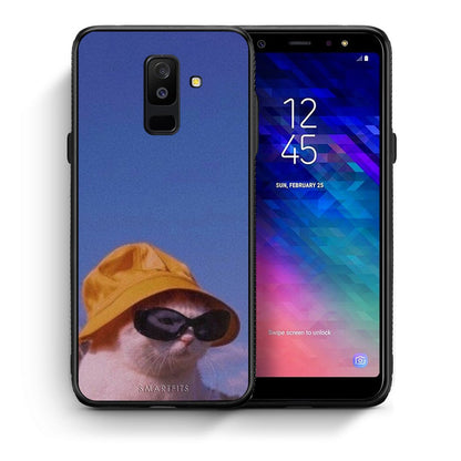 Θήκη Samsung A6+ 2018 Cat Diva από τη Smartfits με σχέδιο στο πίσω μέρος και μαύρο περίβλημα | Samsung A6+ 2018 Cat Diva case with colorful back and black bezels