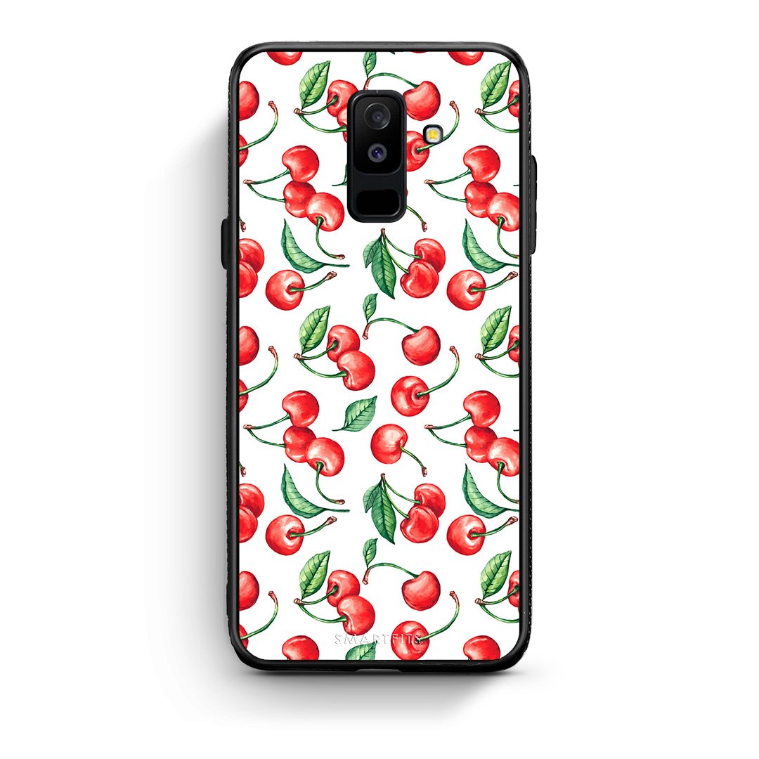 samsung A6 Plus Cherry Summer θήκη από τη Smartfits με σχέδιο στο πίσω μέρος και μαύρο περίβλημα | Smartphone case with colorful back and black bezels by Smartfits
