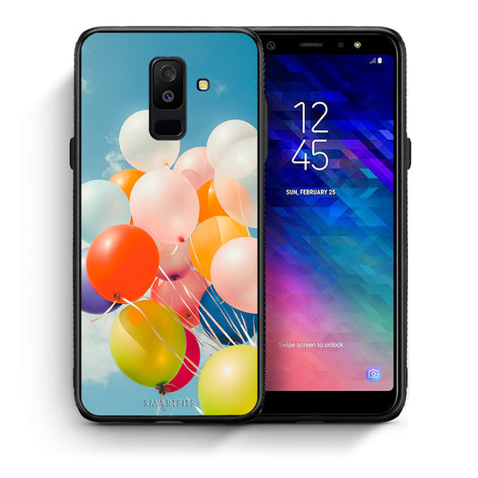 Θήκη Samsung A6+ 2018 Colorful Balloons από τη Smartfits με σχέδιο στο πίσω μέρος και μαύρο περίβλημα | Samsung A6+ 2018 Colorful Balloons case with colorful back and black bezels
