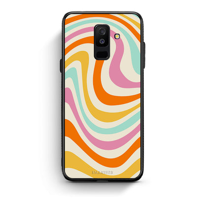 samsung A6 Plus Colourful Waves θήκη από τη Smartfits με σχέδιο στο πίσω μέρος και μαύρο περίβλημα | Smartphone case with colorful back and black bezels by Smartfits
