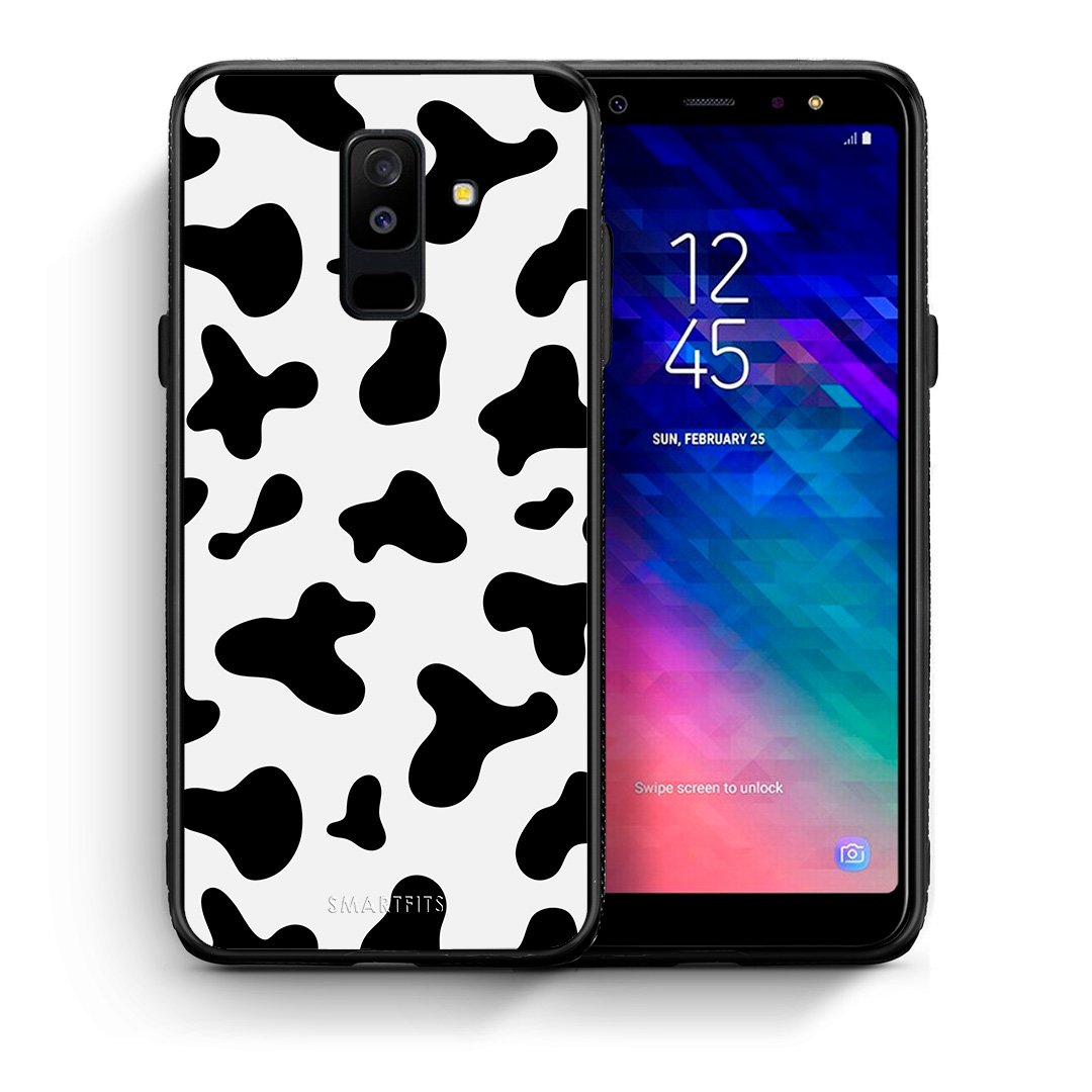 Θήκη Samsung A6+ 2018 Cow Print από τη Smartfits με σχέδιο στο πίσω μέρος και μαύρο περίβλημα | Samsung A6+ 2018 Cow Print case with colorful back and black bezels