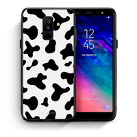 Thumbnail for Θήκη Samsung A6+ 2018 Cow Print από τη Smartfits με σχέδιο στο πίσω μέρος και μαύρο περίβλημα | Samsung A6+ 2018 Cow Print case with colorful back and black bezels