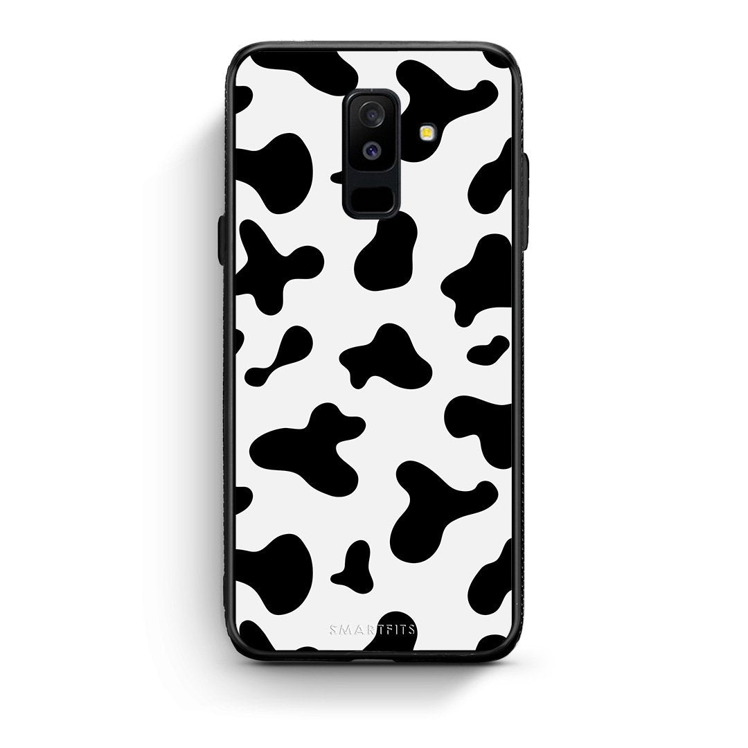 samsung A6 Plus Cow Print θήκη από τη Smartfits με σχέδιο στο πίσω μέρος και μαύρο περίβλημα | Smartphone case with colorful back and black bezels by Smartfits