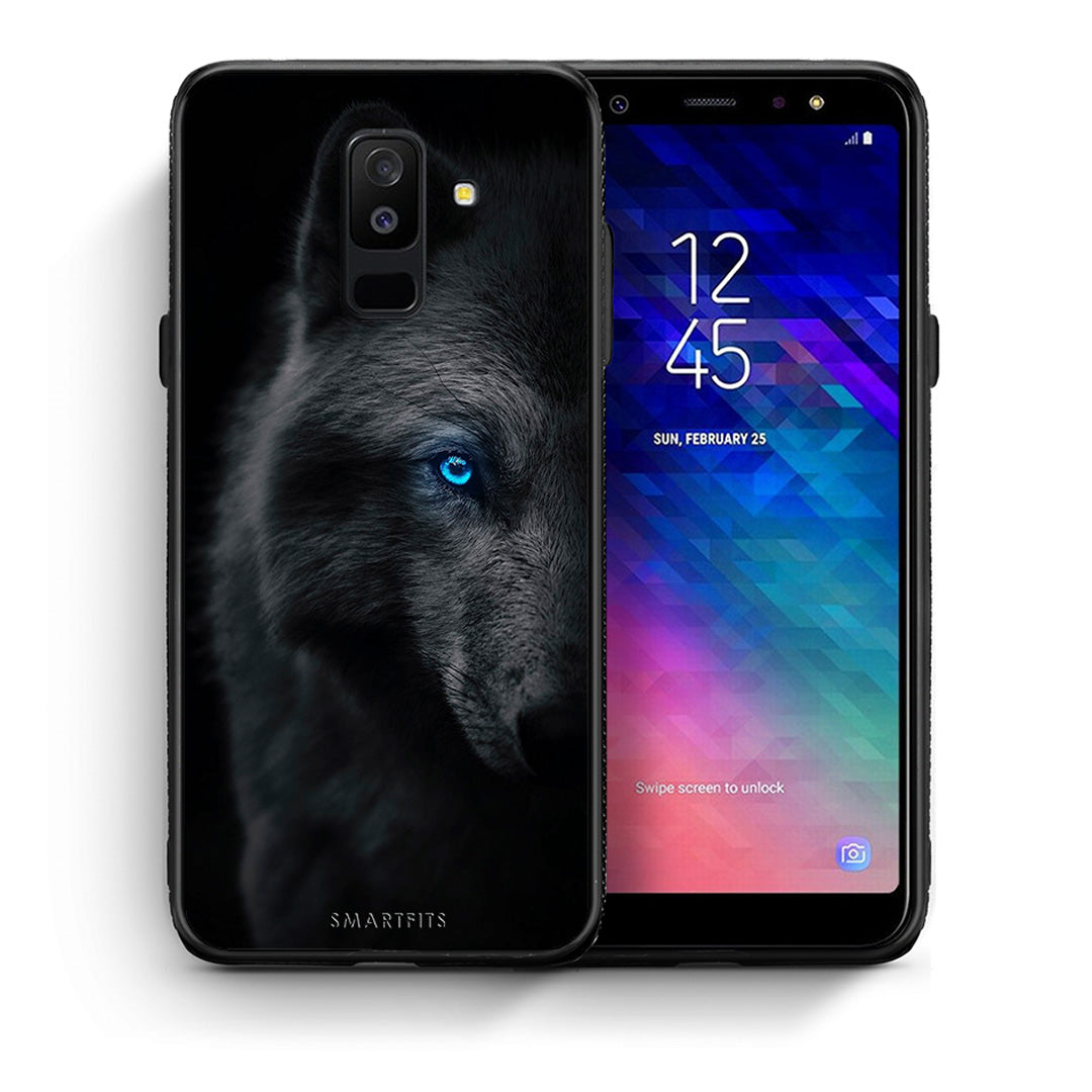 Θήκη Samsung A6+ 2018 Dark Wolf από τη Smartfits με σχέδιο στο πίσω μέρος και μαύρο περίβλημα | Samsung A6+ 2018 Dark Wolf case with colorful back and black bezels