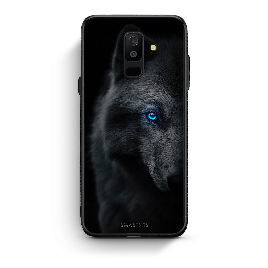 samsung A6 Plus Dark Wolf θήκη από τη Smartfits με σχέδιο στο πίσω μέρος και μαύρο περίβλημα | Smartphone case with colorful back and black bezels by Smartfits