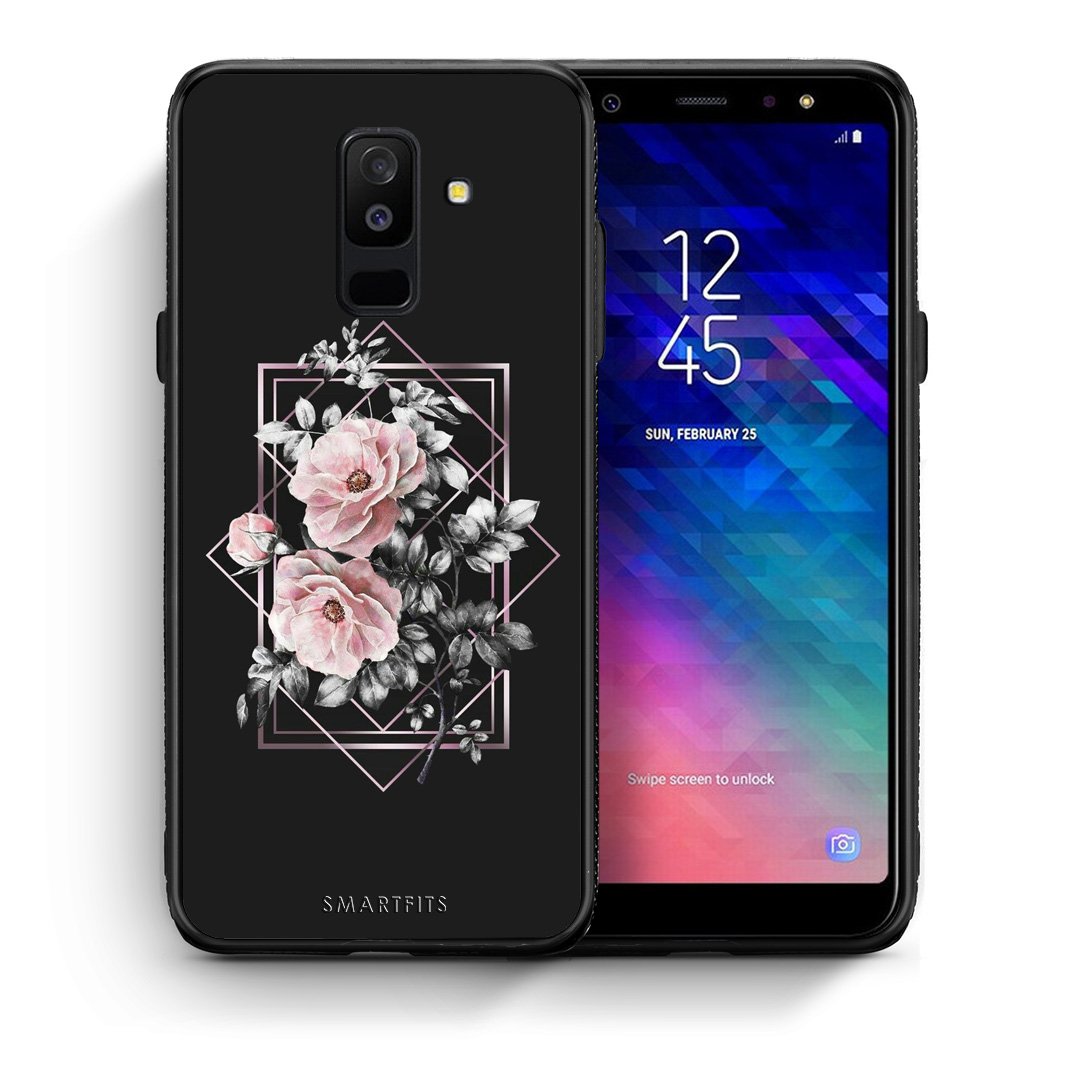 Θήκη Samsung A6+ 2018 Frame Flower από τη Smartfits με σχέδιο στο πίσω μέρος και μαύρο περίβλημα | Samsung A6+ 2018 Frame Flower case with colorful back and black bezels