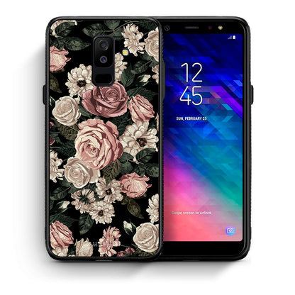 Θήκη Samsung A6+ 2018 Wild Roses Flower από τη Smartfits με σχέδιο στο πίσω μέρος και μαύρο περίβλημα | Samsung A6+ 2018 Wild Roses Flower case with colorful back and black bezels