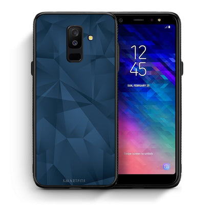Θήκη Samsung A6+ 2018 Blue Abstract Geometric από τη Smartfits με σχέδιο στο πίσω μέρος και μαύρο περίβλημα | Samsung A6+ 2018 Blue Abstract Geometric case with colorful back and black bezels