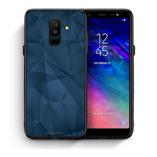 Θήκη Samsung A6+ 2018 Blue Abstract Geometric από τη Smartfits με σχέδιο στο πίσω μέρος και μαύρο περίβλημα | Samsung A6+ 2018 Blue Abstract Geometric case with colorful back and black bezels