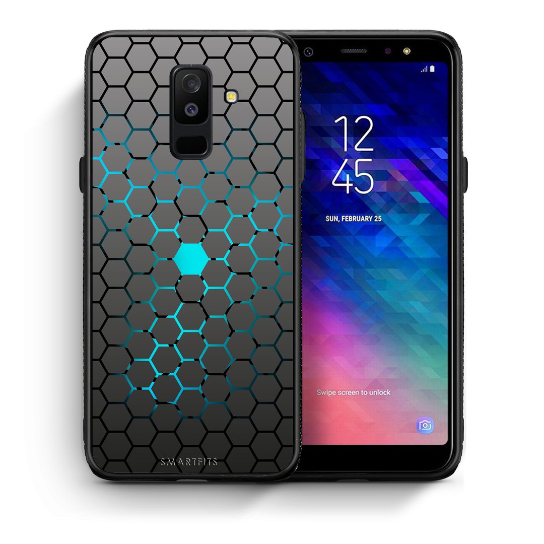 Θήκη Samsung A6+ 2018 Hexagonal Geometric από τη Smartfits με σχέδιο στο πίσω μέρος και μαύρο περίβλημα | Samsung A6+ 2018 Hexagonal Geometric case with colorful back and black bezels