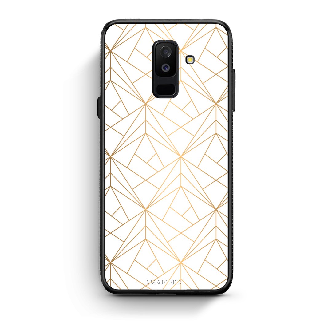 111 - samsung galaxy A6 Plus  Luxury White Geometric case, cover, bumper