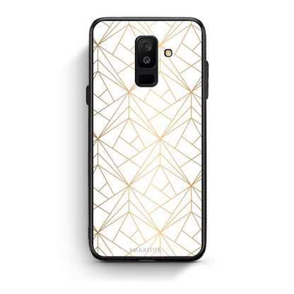 111 - samsung galaxy A6 Plus  Luxury White Geometric case, cover, bumper