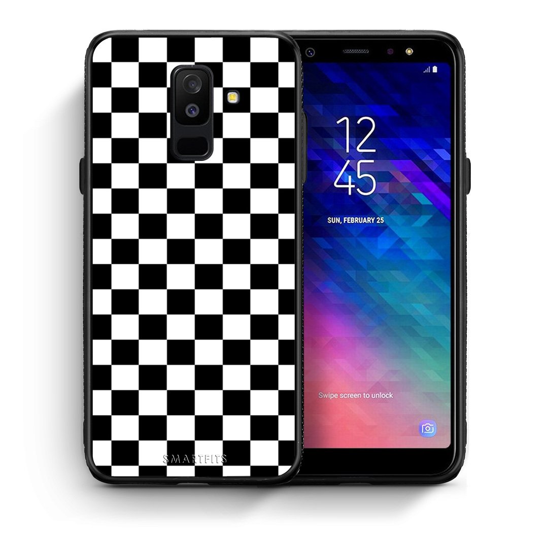 Θήκη Samsung A6+ 2018 Squares Geometric από τη Smartfits με σχέδιο στο πίσω μέρος και μαύρο περίβλημα | Samsung A6+ 2018 Squares Geometric case with colorful back and black bezels