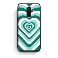 Thumbnail for samsung A6 Plus Green Hearts θήκη από τη Smartfits με σχέδιο στο πίσω μέρος και μαύρο περίβλημα | Smartphone case with colorful back and black bezels by Smartfits