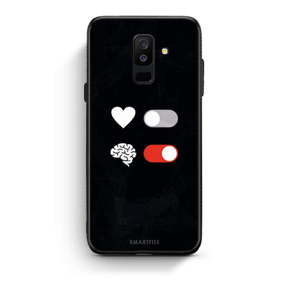 samsung A6 Plus Heart Vs Brain Θήκη Αγίου Βαλεντίνου από τη Smartfits με σχέδιο στο πίσω μέρος και μαύρο περίβλημα | Smartphone case with colorful back and black bezels by Smartfits