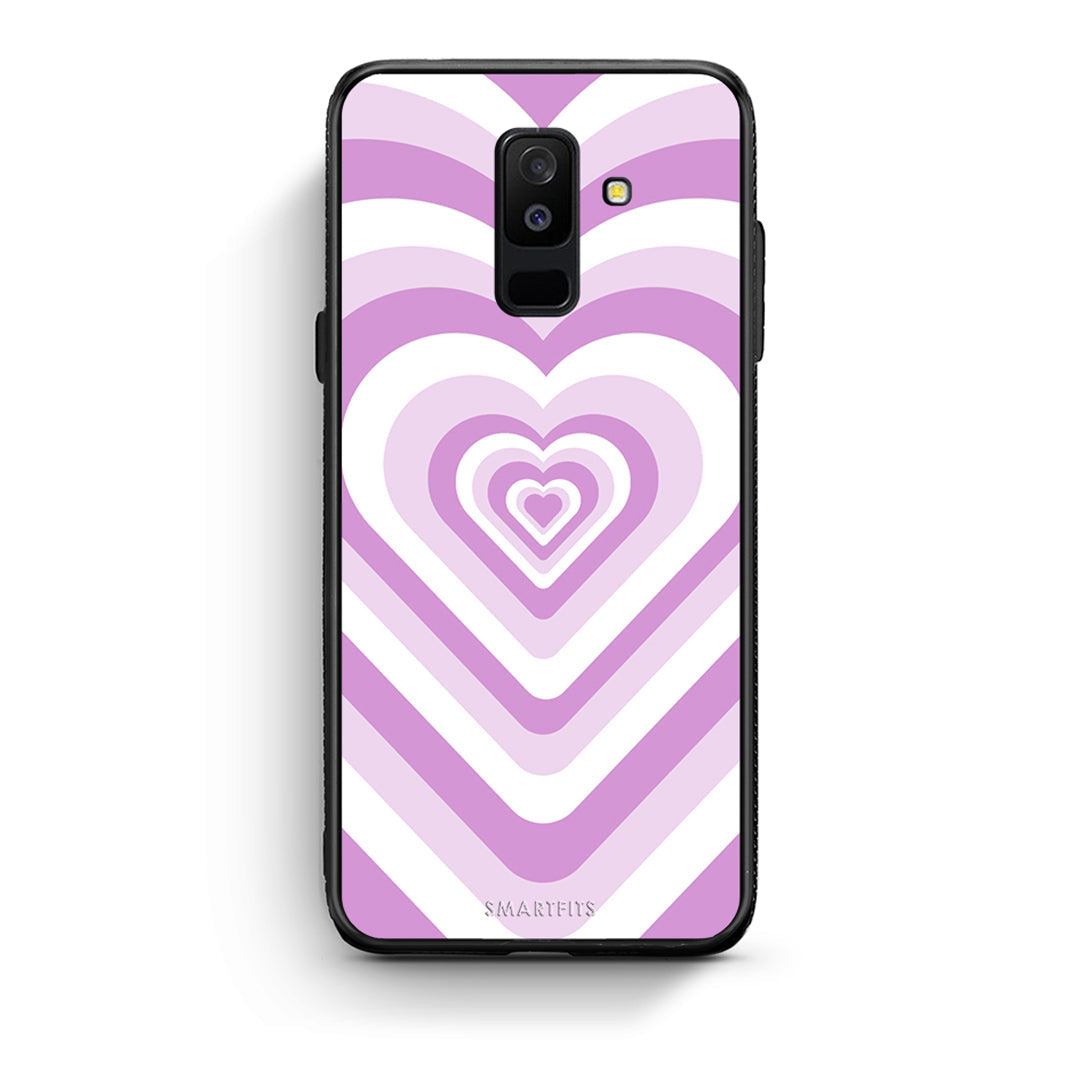 samsung A6 Plus Lilac Hearts θήκη από τη Smartfits με σχέδιο στο πίσω μέρος και μαύρο περίβλημα | Smartphone case with colorful back and black bezels by Smartfits