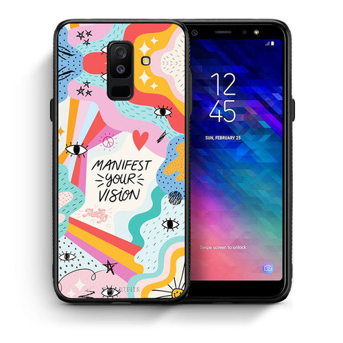 Θήκη Samsung A6+ 2018 Manifest Your Vision από τη Smartfits με σχέδιο στο πίσω μέρος και μαύρο περίβλημα | Samsung A6+ 2018 Manifest Your Vision case with colorful back and black bezels