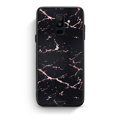 4 - samsung galaxy A6 Plus  Black Rosegold Marble case, cover, bumper