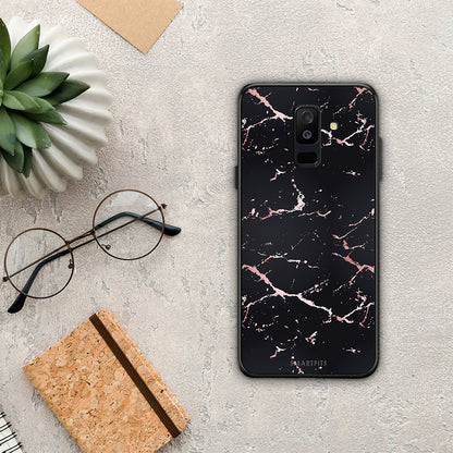 Marble Black Rosegold - Samsung Galaxy A6+ 2018 θήκη