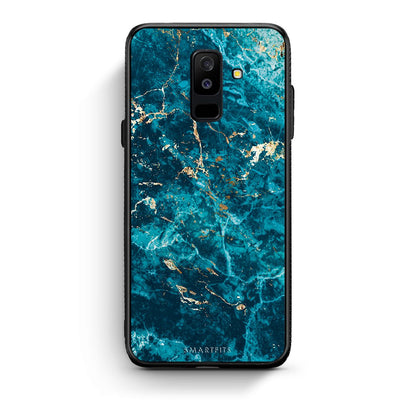 samsung A6 Plus Marble Blue θήκη από τη Smartfits με σχέδιο στο πίσω μέρος και μαύρο περίβλημα | Smartphone case with colorful back and black bezels by Smartfits