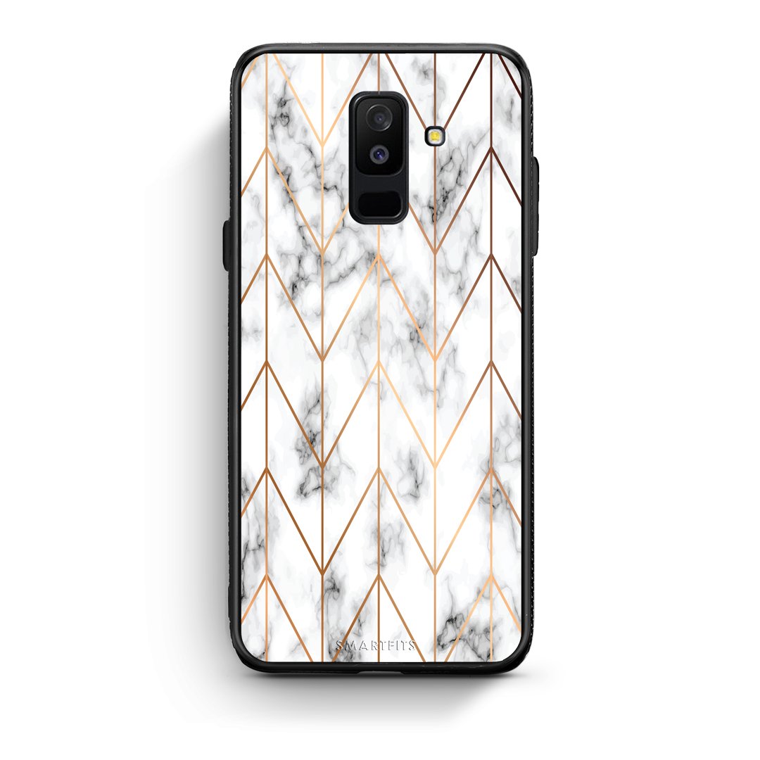 44 - samsung galaxy A6 Plus  Gold Geometric Marble case, cover, bumper