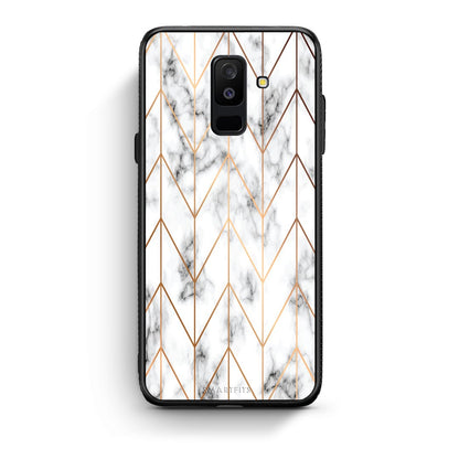 44 - samsung galaxy A6 Plus  Gold Geometric Marble case, cover, bumper