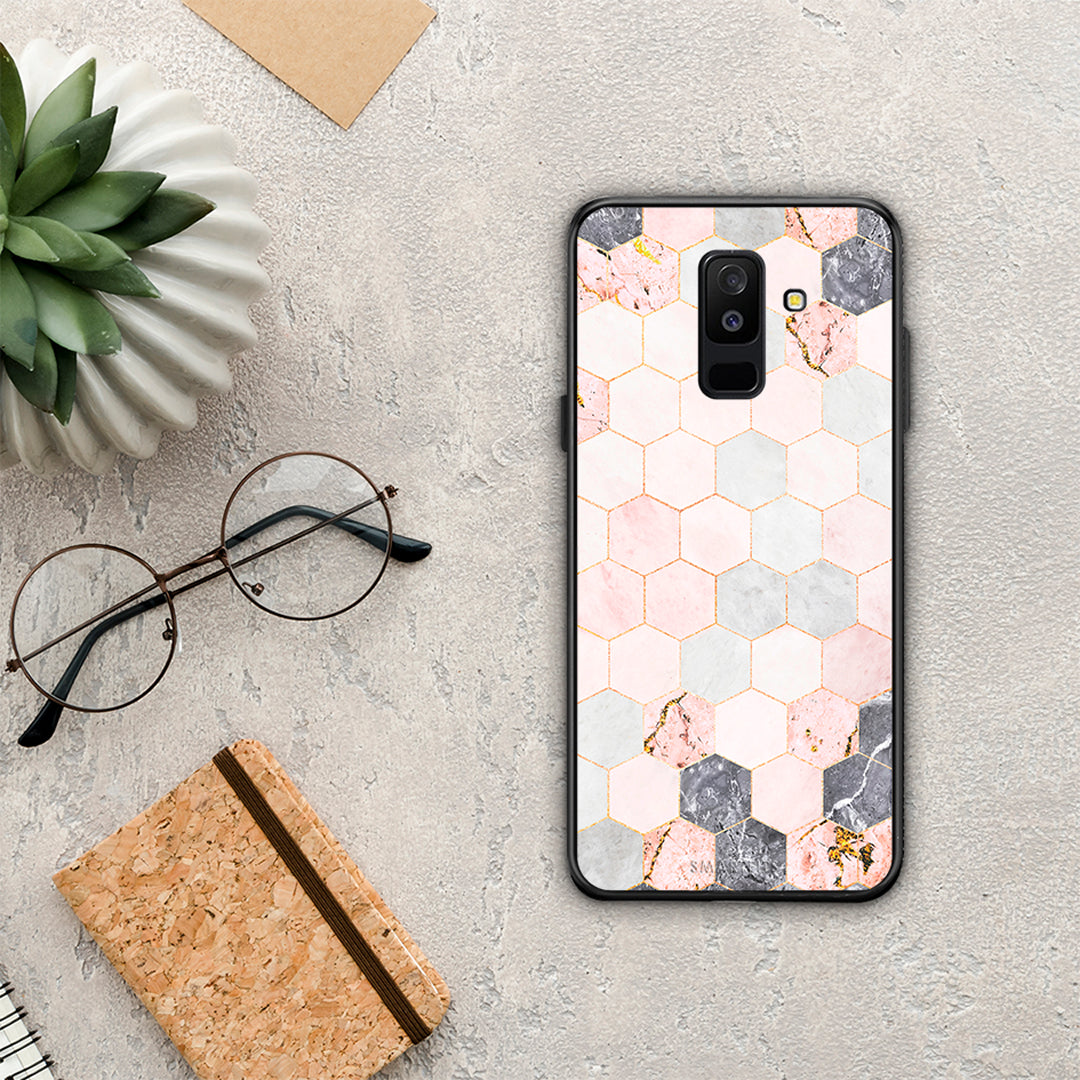 Marble Hexagon Pink - Samsung Galaxy A6+ 2018 θήκη
