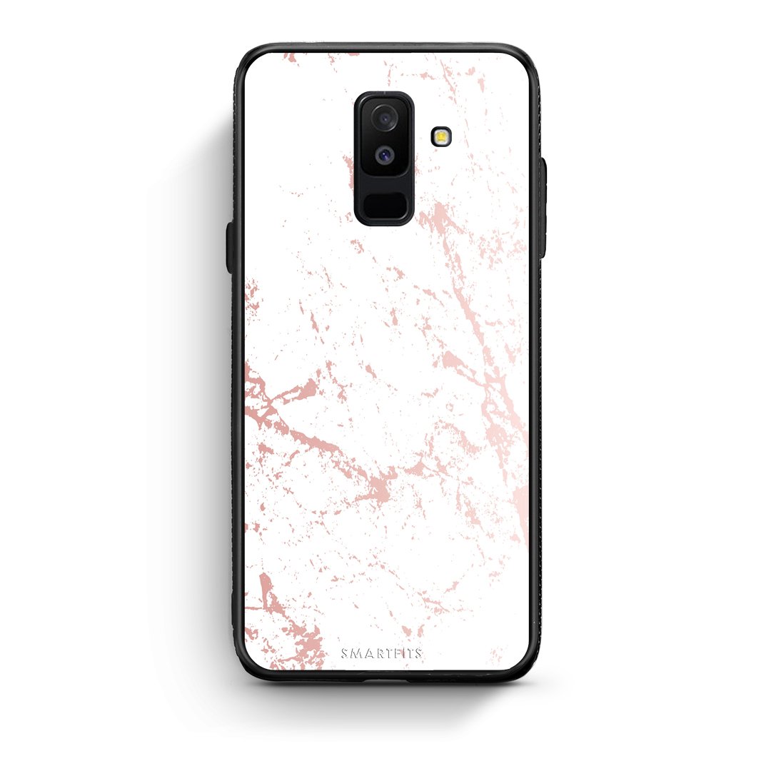 116 - samsung galaxy A6 Plus  Pink Splash Marble case, cover, bumper