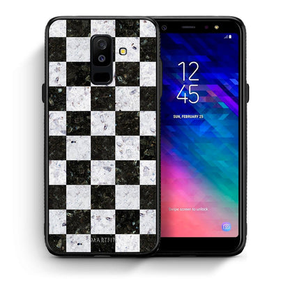Θήκη Samsung A6+ 2018 Square Geometric Marble από τη Smartfits με σχέδιο στο πίσω μέρος και μαύρο περίβλημα | Samsung A6+ 2018 Square Geometric Marble case with colorful back and black bezels