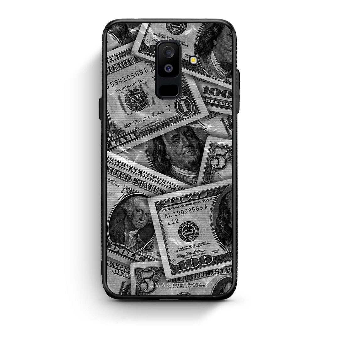 samsung A6 Plus Money Dollars θήκη από τη Smartfits με σχέδιο στο πίσω μέρος και μαύρο περίβλημα | Smartphone case with colorful back and black bezels by Smartfits