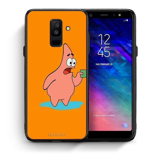 Θήκη Αγίου Βαλεντίνου Samsung A6+ 2018 No Money 1 από τη Smartfits με σχέδιο στο πίσω μέρος και μαύρο περίβλημα | Samsung A6+ 2018 No Money 1 case with colorful back and black bezels