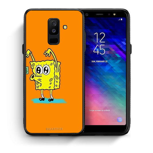 Θήκη Αγίου Βαλεντίνου Samsung A6+ 2018 No Money 2 από τη Smartfits με σχέδιο στο πίσω μέρος και μαύρο περίβλημα | Samsung A6+ 2018 No Money 2 case with colorful back and black bezels