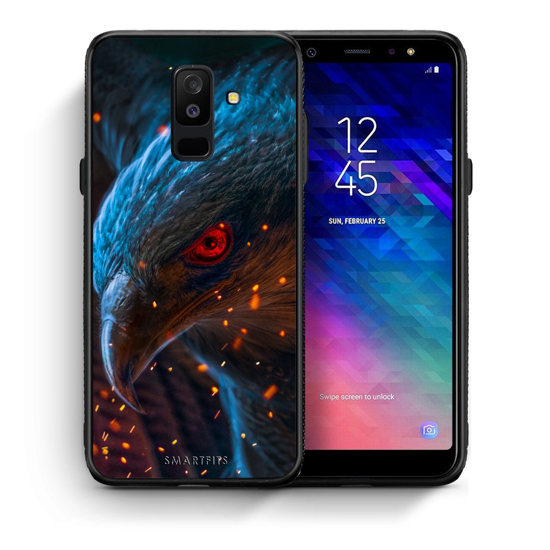 Θήκη Samsung A6+ 2018 Eagle PopArt από τη Smartfits με σχέδιο στο πίσω μέρος και μαύρο περίβλημα | Samsung A6+ 2018 Eagle PopArt case with colorful back and black bezels