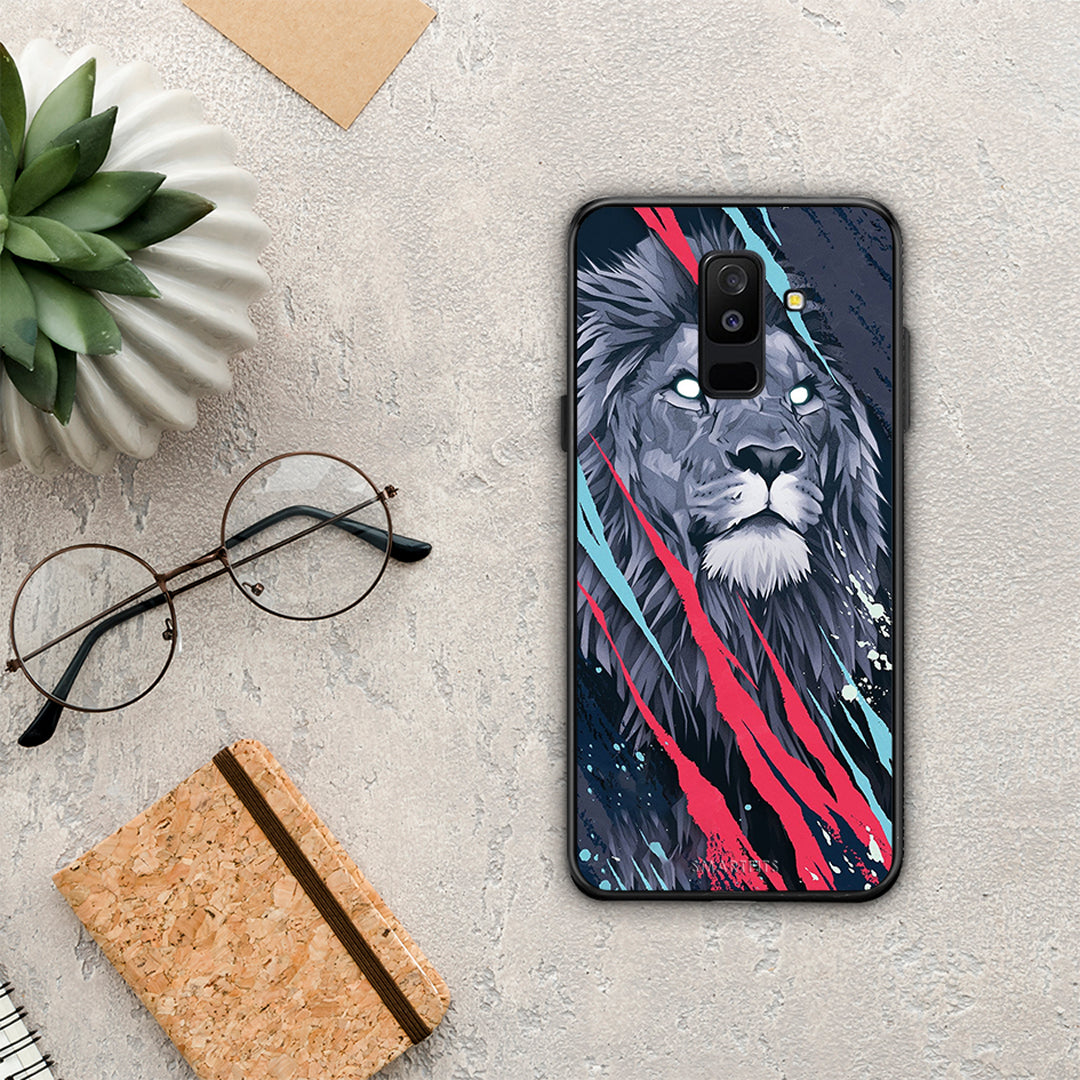 PopArt Lion Designer - Samsung Galaxy A6+ 2018 θήκη