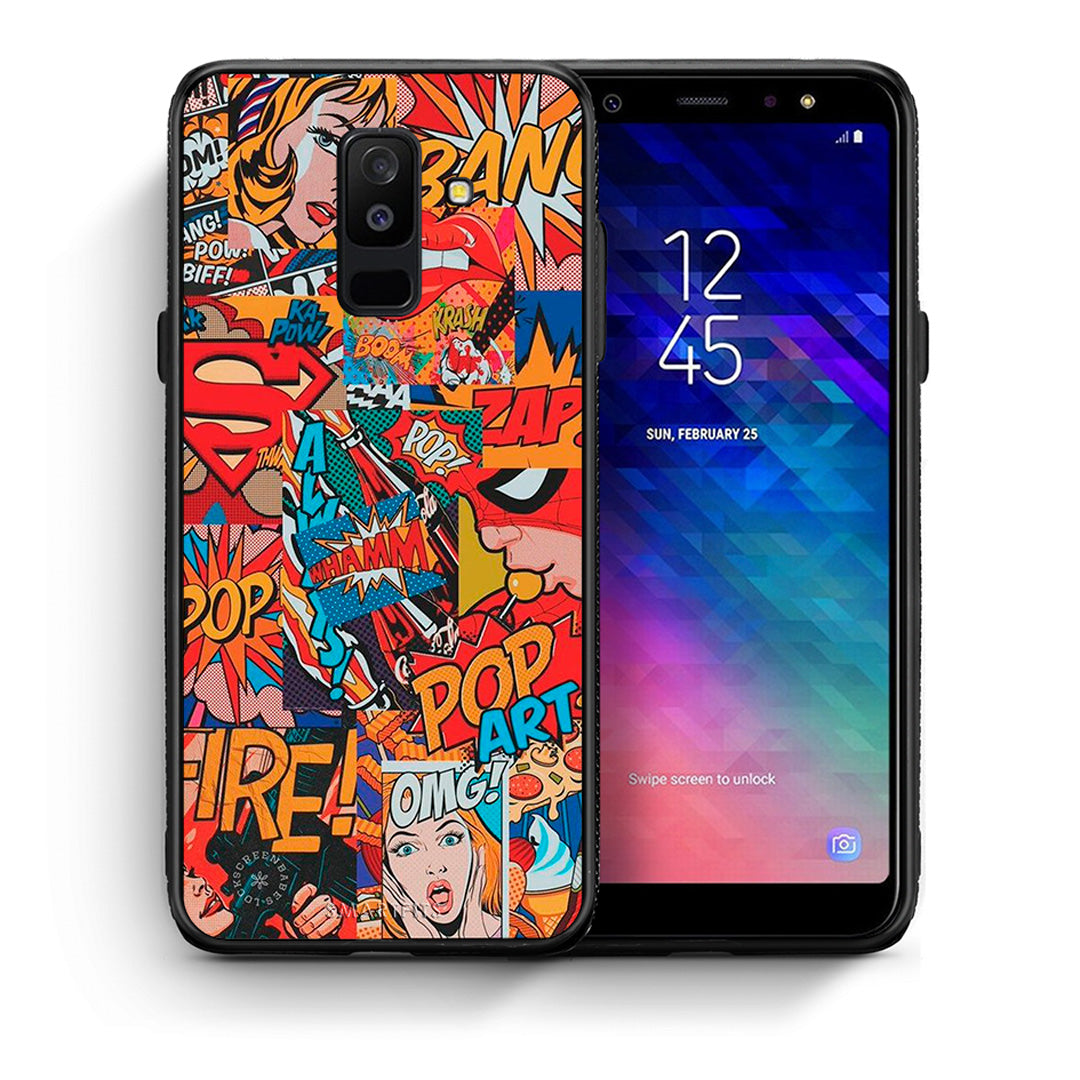 Θήκη Samsung A6+ 2018 PopArt OMG από τη Smartfits με σχέδιο στο πίσω μέρος και μαύρο περίβλημα | Samsung A6+ 2018 PopArt OMG case with colorful back and black bezels