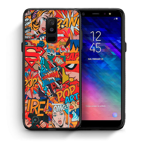 Θήκη Samsung A6+ 2018 PopArt OMG από τη Smartfits με σχέδιο στο πίσω μέρος και μαύρο περίβλημα | Samsung A6+ 2018 PopArt OMG case with colorful back and black bezels