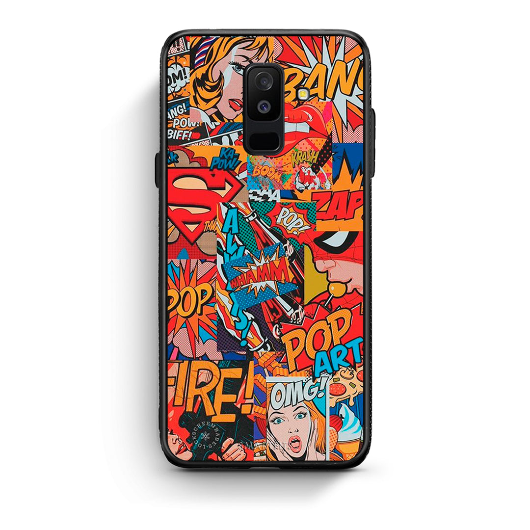 samsung A6 Plus PopArt OMG θήκη από τη Smartfits με σχέδιο στο πίσω μέρος και μαύρο περίβλημα | Smartphone case with colorful back and black bezels by Smartfits