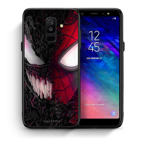 Θήκη Samsung A6+ 2018 SpiderVenom PopArt από τη Smartfits με σχέδιο στο πίσω μέρος και μαύρο περίβλημα | Samsung A6+ 2018 SpiderVenom PopArt case with colorful back and black bezels