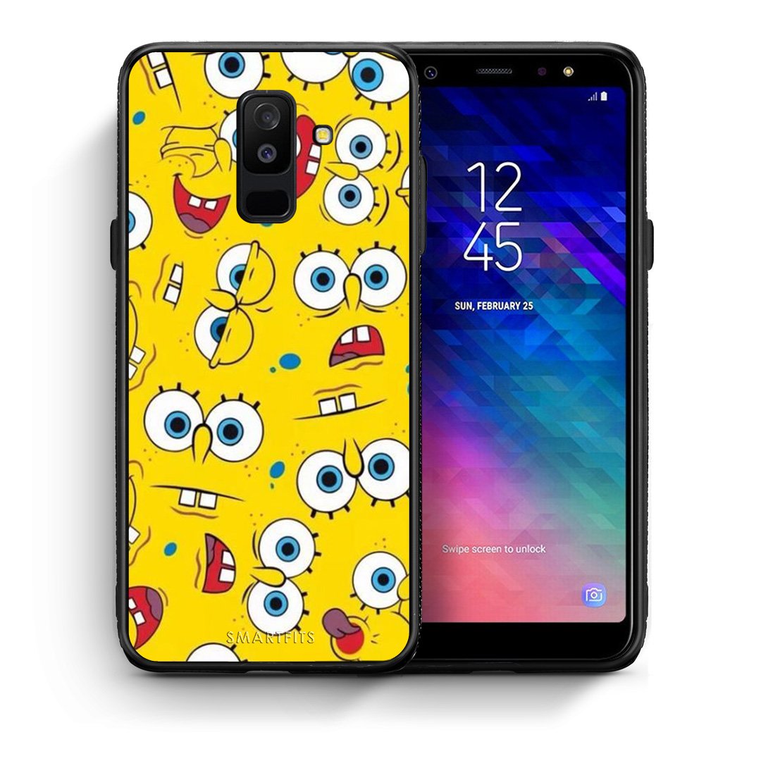Θήκη Samsung A6+ 2018 Sponge PopArt από τη Smartfits με σχέδιο στο πίσω μέρος και μαύρο περίβλημα | Samsung A6+ 2018 Sponge PopArt case with colorful back and black bezels