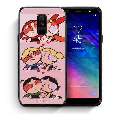Θήκη Αγίου Βαλεντίνου Samsung A6+ 2018 Puff Love από τη Smartfits με σχέδιο στο πίσω μέρος και μαύρο περίβλημα | Samsung A6+ 2018 Puff Love case with colorful back and black bezels