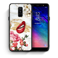 Thumbnail for Θήκη Samsung A6+ 2018 Red Lips από τη Smartfits με σχέδιο στο πίσω μέρος και μαύρο περίβλημα | Samsung A6+ 2018 Red Lips case with colorful back and black bezels