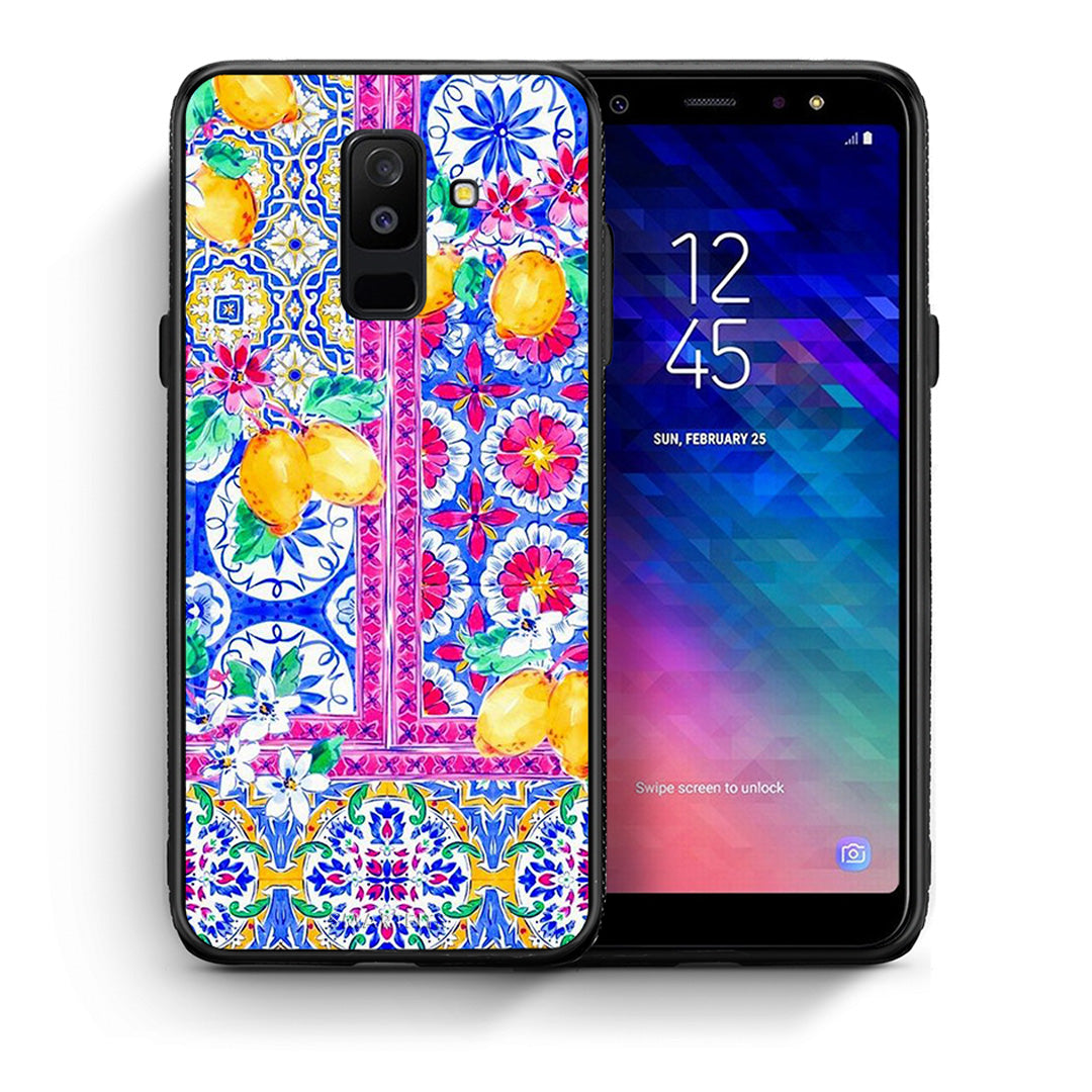 Θήκη Samsung A6+ 2018 Retro Spring από τη Smartfits με σχέδιο στο πίσω μέρος και μαύρο περίβλημα | Samsung A6+ 2018 Retro Spring case with colorful back and black bezels