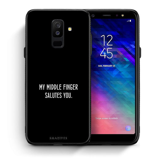 Θήκη Samsung A6+ 2018 Salute από τη Smartfits με σχέδιο στο πίσω μέρος και μαύρο περίβλημα | Samsung A6+ 2018 Salute case with colorful back and black bezels