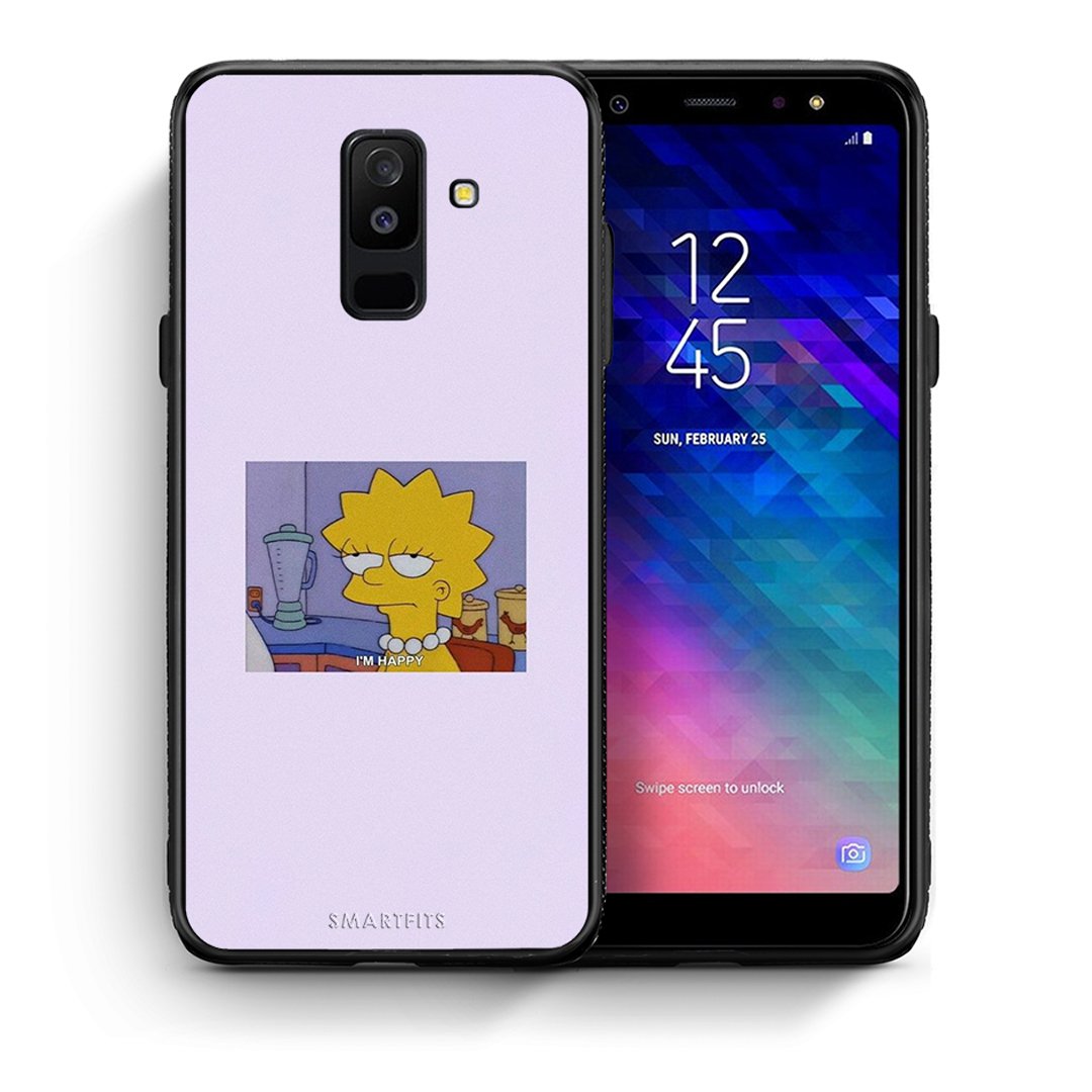 Θήκη Samsung A6+ 2018 So Happy από τη Smartfits με σχέδιο στο πίσω μέρος και μαύρο περίβλημα | Samsung A6+ 2018 So Happy case with colorful back and black bezels